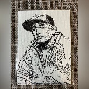 Eminem Original Pen on paper Portrait 5x7 hiphop fanart